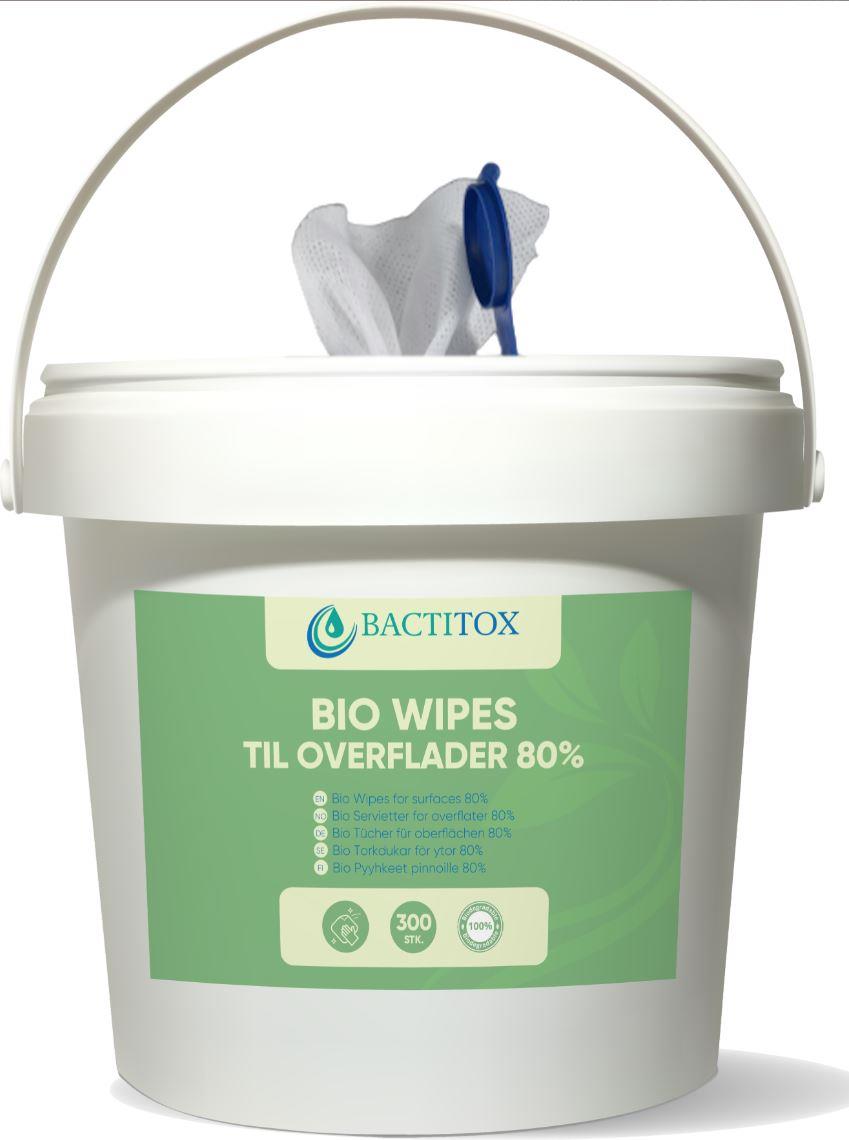 9443659 Bactitox 6001 Bactitox Bio Wipes til desinfeksjon 80% (300 stk/b&#248;tte) | Overflatedesinfeks