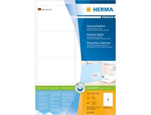 Etikett HERMA adr A4 99,1x67,7mm (800) Hvite permanent klebende etiketter 